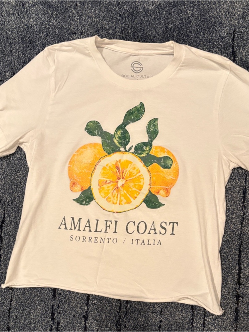 Amalfi Coast Lemon Graphic Tee - Social Culture - White